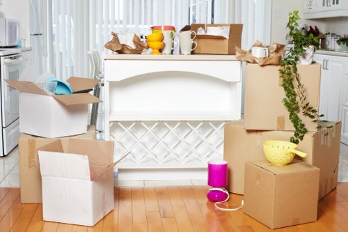 Local furniture removals setup with protective moving equipment