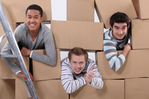 Packed boxes and furniture ready for house removals