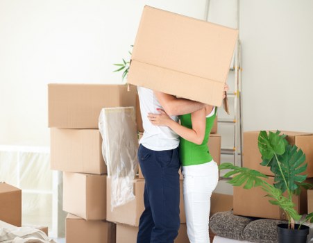 Boxes and household items prepared for a Parsons Green apartment relocation