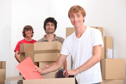 Boxes and household items organised for removals in Parsons Green